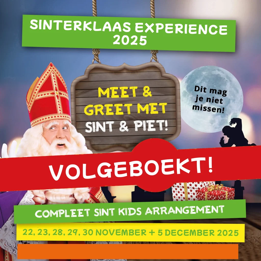 Sint en Piet bij pannenkoekenrestaurant Smullen & Spelen