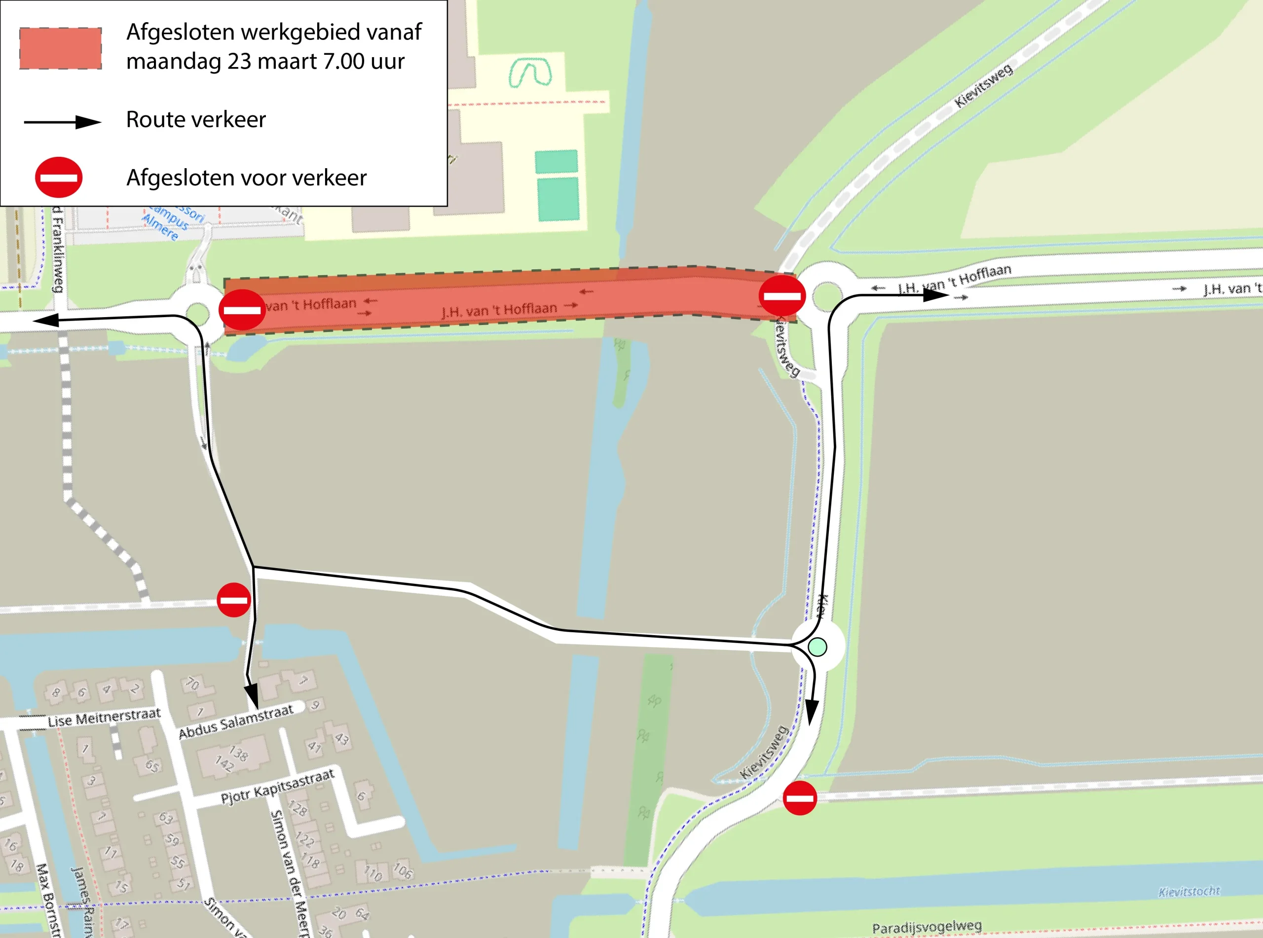 kaartje wegwerkzaamhededen