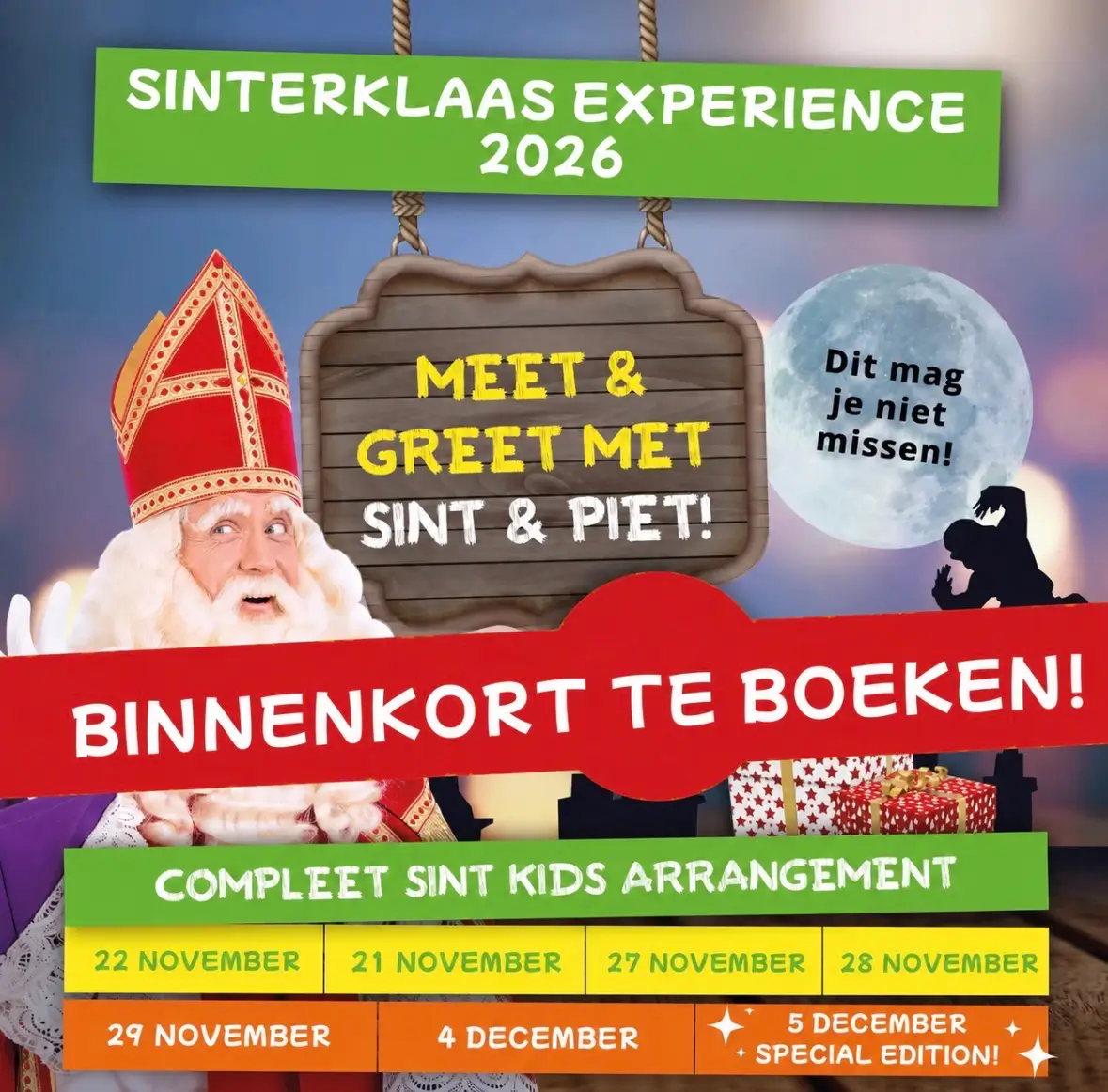 Sinterklaas bij pannenkoekenrestaurant Smullen & Spelen